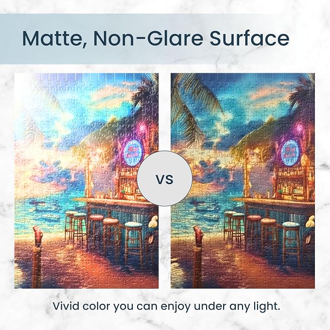 1000 Piece Jigsaw Puzzle for Adults - Beach Bar at Sunset - Challenging Puzzle Perfect for Game Nights - 1000 Piece Puzzle for Adults. 20x27 inches(Island Escape)