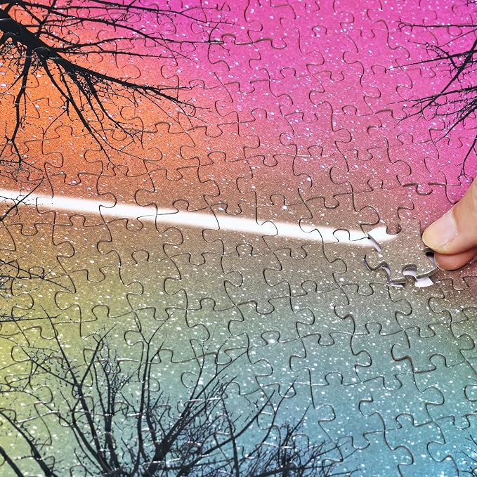 Think2Master Hard Impossible Challenging The Enchanted Forest 1000 Pieces Large Format Jigsaw Puzzle for Kids 13+, Teens, Adults & Families. Beautiful Vibrant Gradient Artwork Size: 26.8” X 18.9”