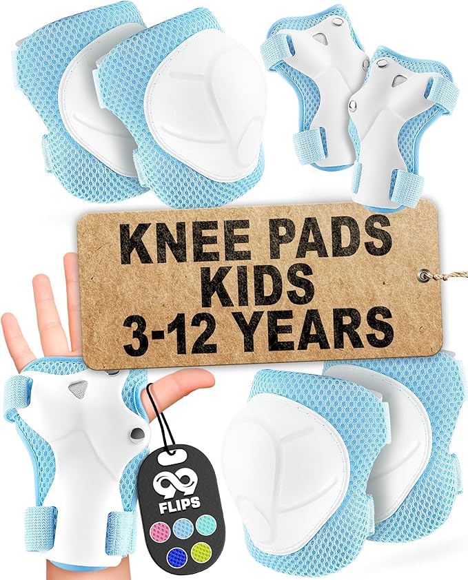 99FLIPS 6pcs Complete Set 3-12 Years- Knee Pads Elbow Pads and Wrist Guards for Kids and Toddler