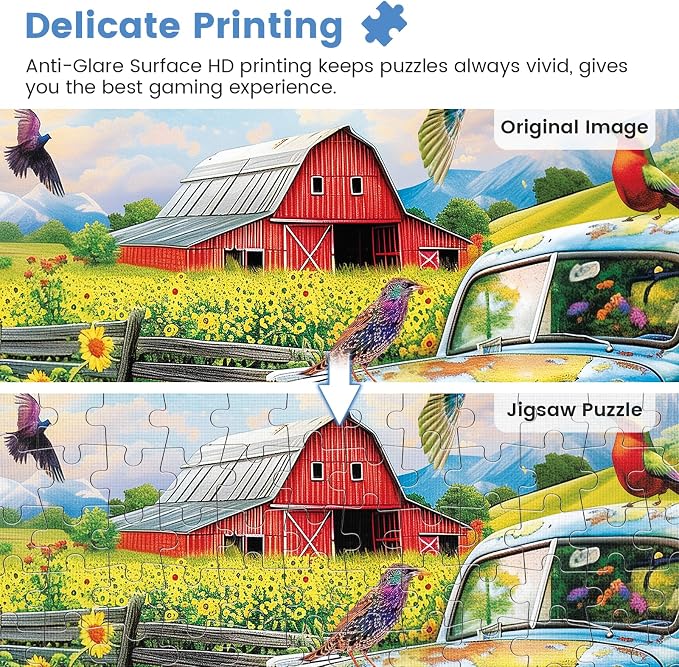 300 Piece Puzzles for Adults,Songbirds on The Farm Jigsaw Puzzle for Adults Kids Seniors,Recycled Cardboard Large Piece Puzzle 300 Piece,Family Activity Great Gift for Family Friends 20.5 * 15 in