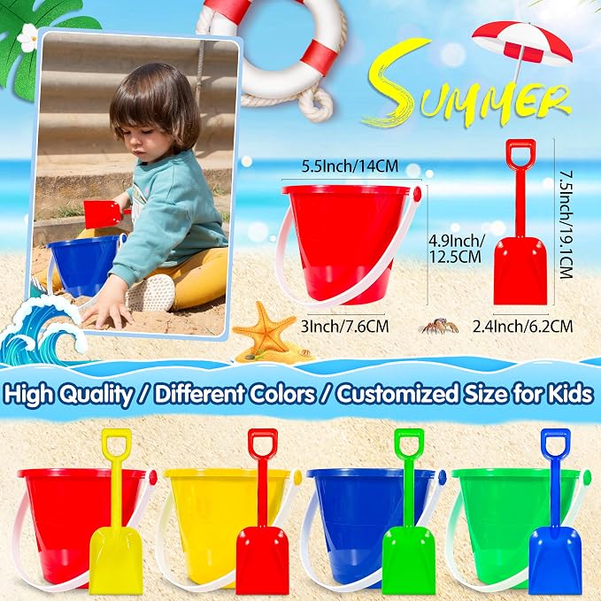 LINAYE Beach & Pool Party Favors - Kids' Summer Toys Bulk Including Beach Balls, Sand Buckets, Sunglasses, Drinking Straws, Bubble Wands Beach & Pool Party Supplies