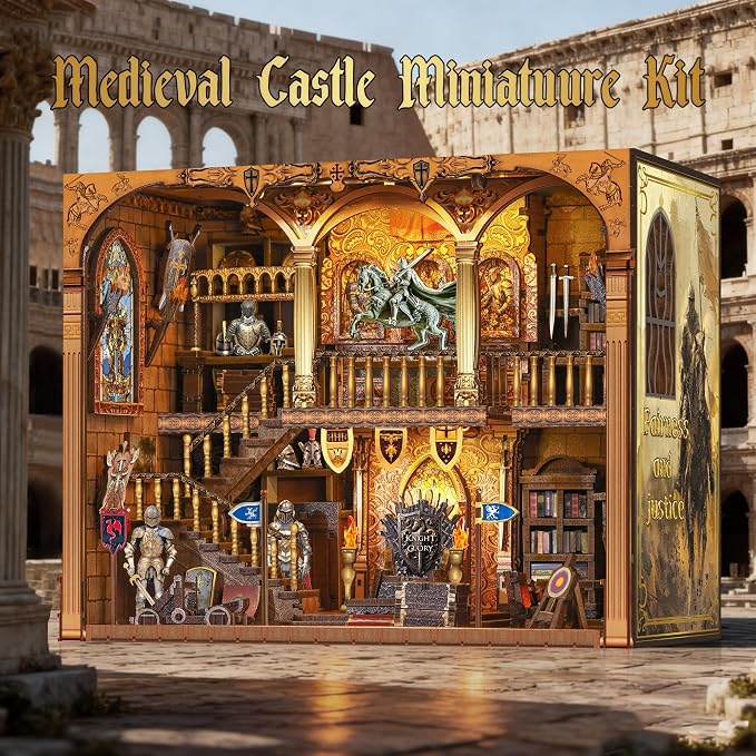 NookMaster Miniature Book Nook Kit - DIY Tiny House with LED Light and Type-C Port,Ideal Craft Gift for Adults & Teens,Beautiful Bookshelf Décor for All Occasions