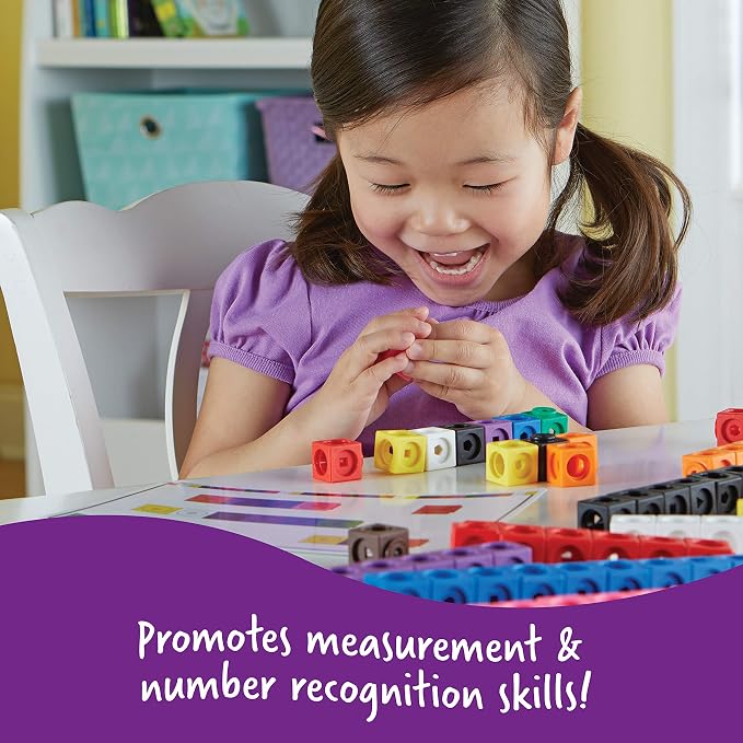 Learning Resources MathLink Cubes Early Math Activity Set - 115 Pieces, Ages 4+, Classroom Must Haves, Preschool Activities, Teacher School Supplies, Toddler Montessori Toys, Math Manipulatives