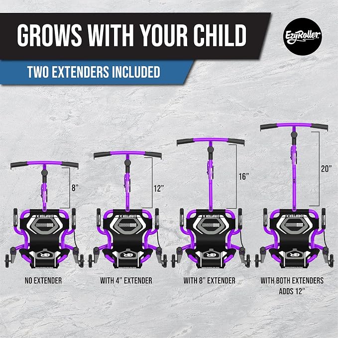 EzyRoller Drifter X Ride On Toy for Kids, Ages 4-12, Up to 154 lbs - Purple