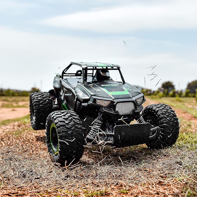BEZGAR TB142 Remote Control Car - 1:14 Scale RC Cars, 20 Km/h 2WD All-Terrains Electric Off-Road Vehicle Truck Crawler Toy with Two Rechargeable Batteries for Boys Kids and Adults