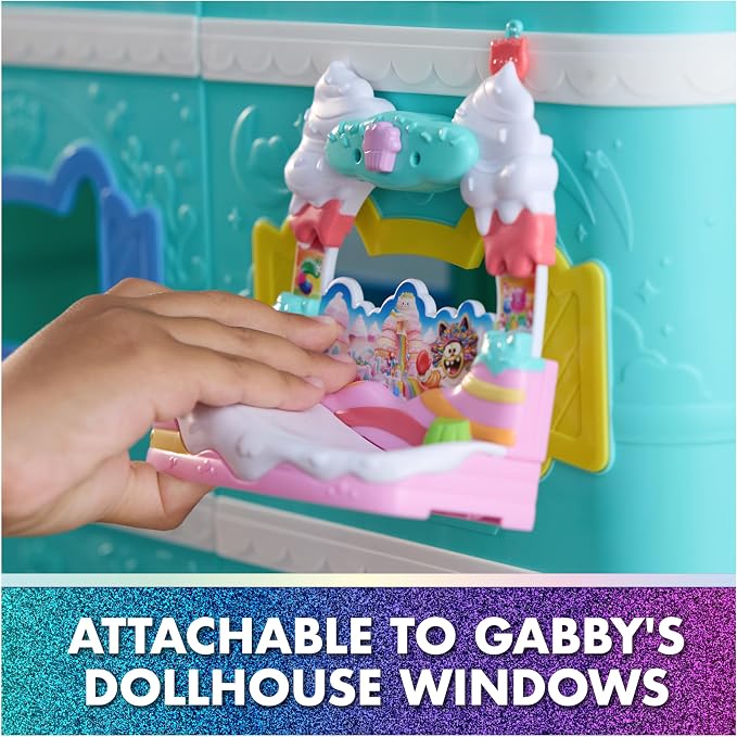 DreamWorks GABBY'S Dollhouse The Movie, Cakey Cat's Sweet Treat Balcony with Toy Figure & Dollhouse Accessories, Kids Toys for Girls & Boys Ages 3 and Up