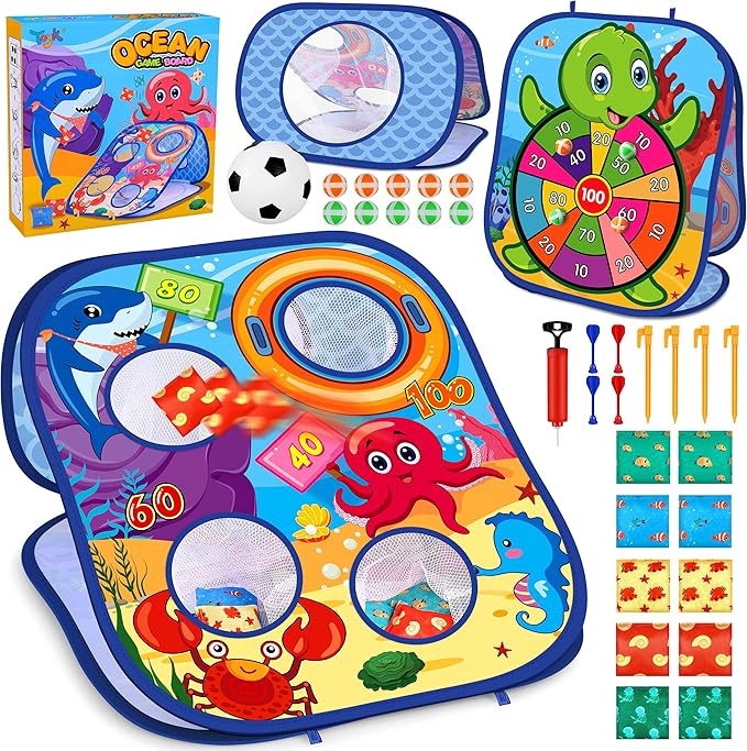 Animal Bean Bag Toss Game Toy Outdoor Toss Game, Family Party Party Supplies for Kids, Gift for Boys Birthday or Christmas for Toddlers Ages 3 4 5 6 Year Old