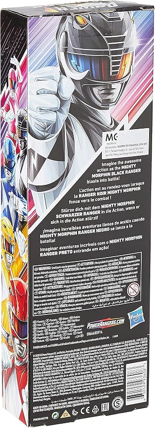 Power Rangers Mighty Morphin Black Ranger 12-Inch Action Figure Toy Inspired by Classic TV Show, with Power Axe Accessory