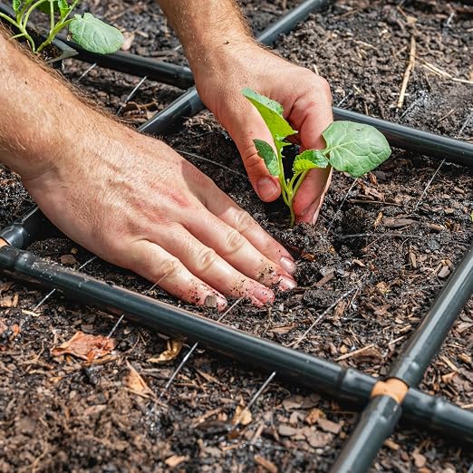 Garden Grid Watering System - 3x6 Cornerless | Raised Garden Bed Drip Irrigation System - But Better | Pre-Assembled, Waters Every Plant Evenly | for Beds w/Corner Posts or Curved Ends | 33.5"x66"
