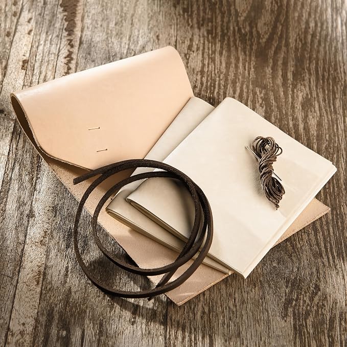 Silver Creek Realeather Leather Journal Kit, 4.5"x6", Natural (C4182-00)