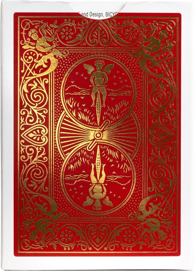 Bicycle 140th Anniversary Playing Cards, Special Edition 1885 Design, Red & Gold Foil Collectible Vintage Deck for Poker, Blackjack & Family Card Games
