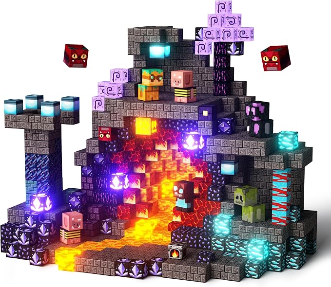 GobiDex Light-Up Magnetic Building Blocks Playset, STEM Sensory Travel Toys for Kids, 100PCS Creative Pretend Play Montessori Gifts for Boys Girls