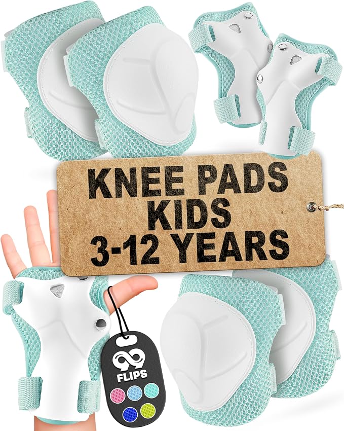 99FLIPS 6pcs Complete Set 3-12 Years- Knee Pads Elbow Pads and Wrist Guards for Kids and Toddler