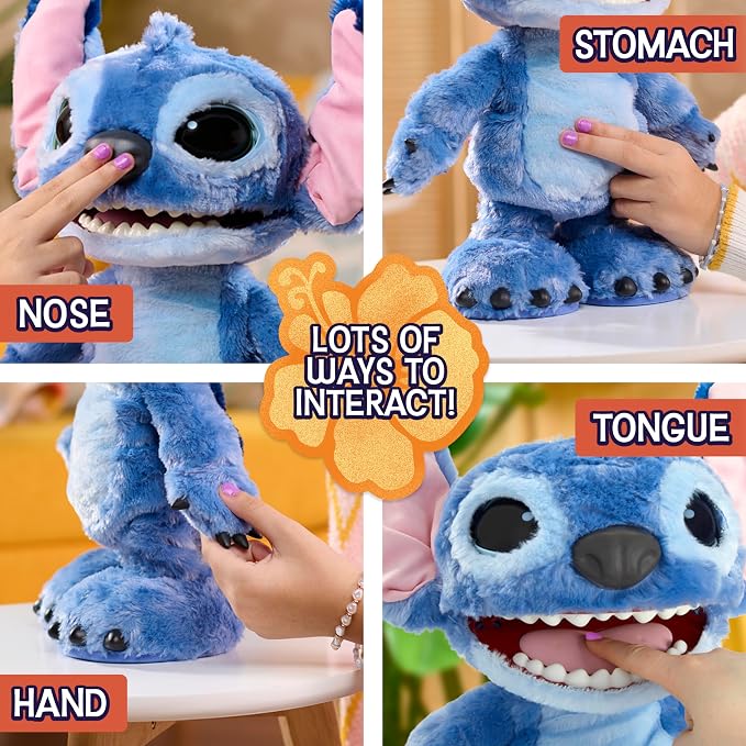 Disney Stitch Ultimate Stitch Interactive 17" Plush Toy, 100+ Sounds & Reactions, Inspired by Disney’s Live-Action Lilo & Stitch Film, New Movie Toy for Fans, Girls, Boys, Kids 3+ by Just Play
