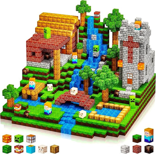 Uucoco 100 PCS Magnetic Blocks - Building Blocks Toy Magnetic Tiles for Kids, Build World Cubes Toys Gifts for Kids Boys Girls Age 3 4 5 6 7 8-12 Year Old, Christmas Birthday Gift