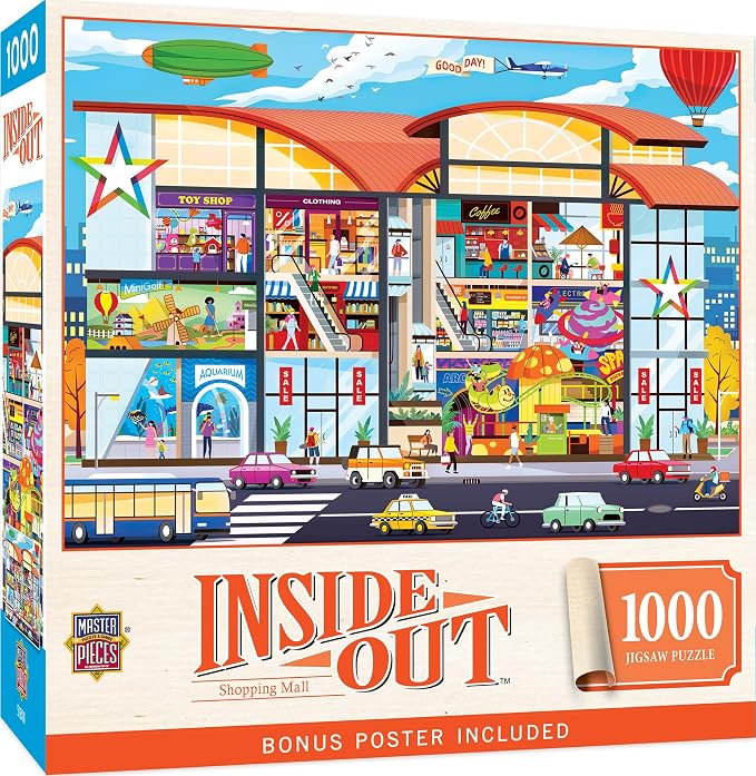 MasterPieces 1000 Piece Jigsaw Puzzle for Adults, Family, Or Youth - Shopping Mall - 19.25" x 26.75"