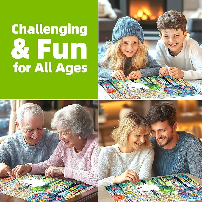 Spring Forest 500 Piece Puzzles for Adults, Fun Pretty Art Puzzles for Adults 500 Pieces with HD Print & Poster, 15" X 23" Dust Free Halloween Christmas Family Games