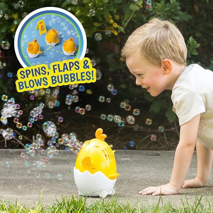 Maxx Bubbles Dancing Chick – Bubble Blower Toy for Kids, Spins & Flaps Wings, Outdoor Fun, Birthday Party Gift, Easter Basket Stuffer, Active Play