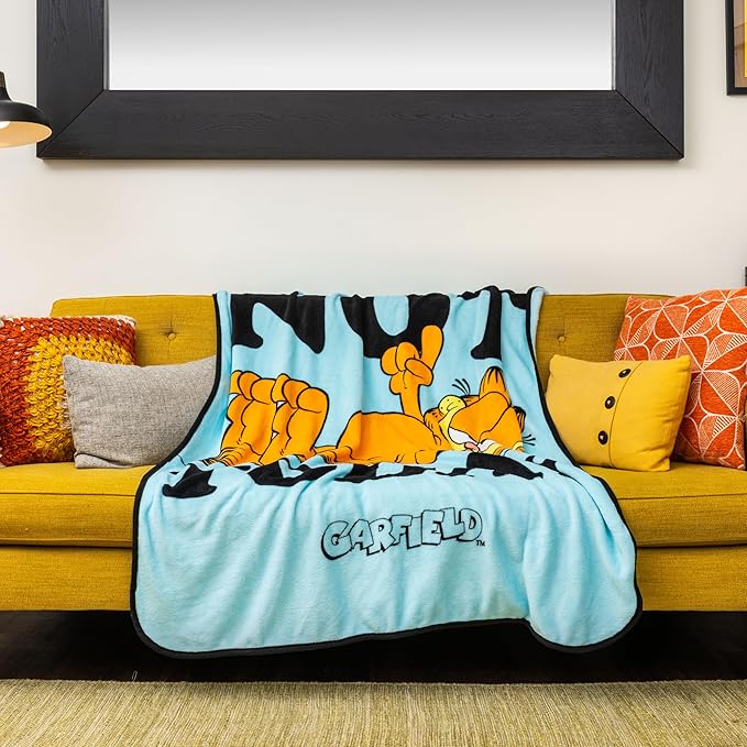 Silver Buffalo Garfield Not Today 45" x 60" Fleece Throw, Soft and Cozy Blanket, 185 GSM