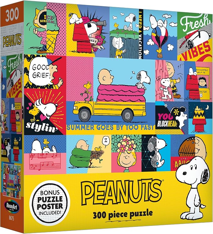 RoseArt - Peanuts - Peanuts Vibes - 300 Piece Jigsaw Puzzle for Adults