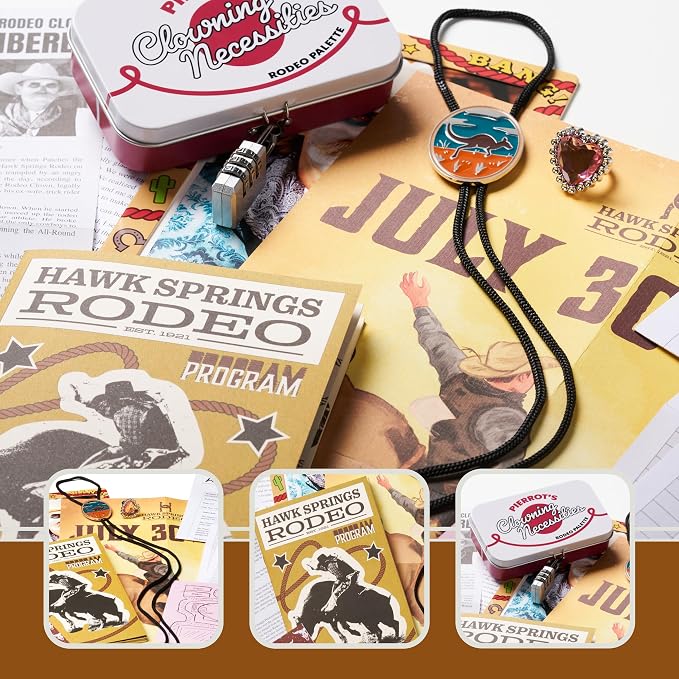Hunt A Killer: R.I.P at The Rodeo, Solve The Murder of a Rodeo Clown, Mystery Box Game for True Crime Fans, Murder Mystery Game for Adults, Play Detective at Home, Designed for 1+ Players Ages 14+