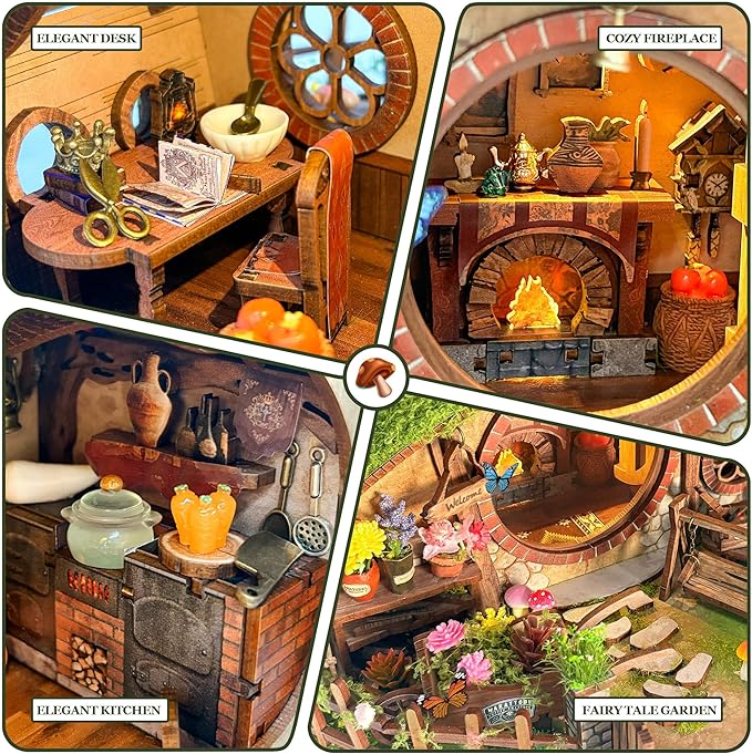DIY Miniature House Kit - Forest-Themed Dollhouse Kit | Blind Box Design, Stress-Relief Craft, 3D Wooden Puzzles for Adults & Teen- The Magic Ring House (SQ-59)