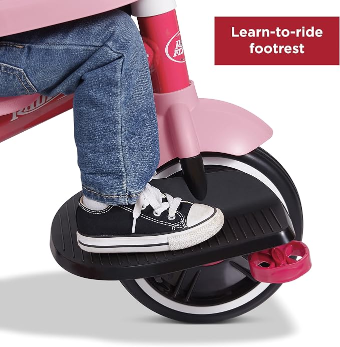 Radio Flyer 4-in-1 Stroll 'N Trike, Ages 1-5, Toddler Tricycle & Stroller, Foam Tires, Push Handle, UV Canopy, Removable Tray, Seatbelt, Amazon Exclusive
