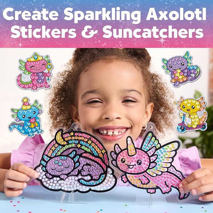 Creativity for Kids Big Gem Diamond Painting Axolotl| Mindful Summer Fun | Great Back to School Activities | Girl Toys and Crafts for Ages 6-8+
