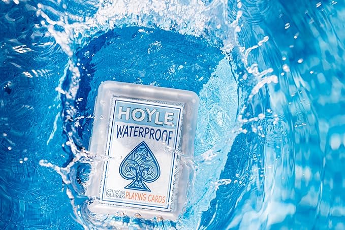 Hoyle Waterproof Playing Cards, Clear Plastic Deck of Cards for Outdoor Card Games, Camping, Beach, Pool & Travel Games (1 Deck) | playing-cards