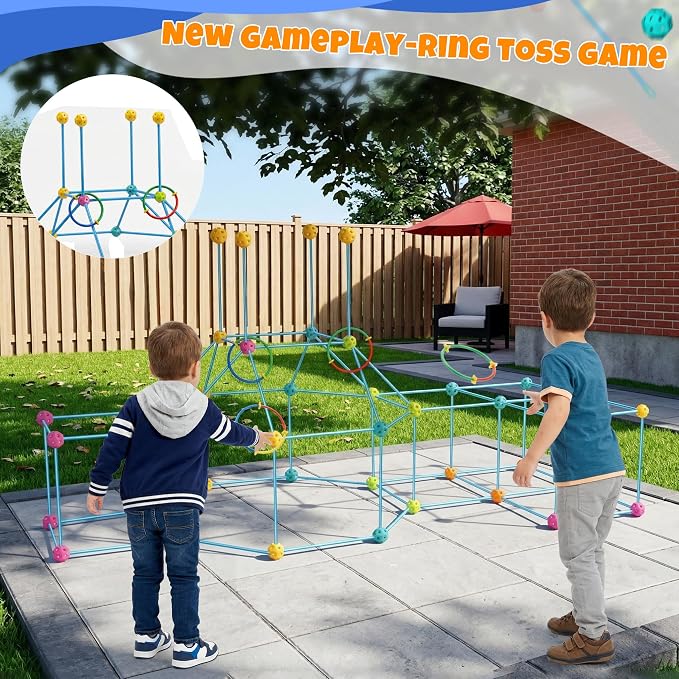 Fort Building Kit for Kids,339 Pieces Ultimate Forts Builder,STEM Construction Toy for 5-12 Years Old Boys and Girls,DIY Creative Fort Gift,STEM Building Toys with Storage Bag,Toy for Indoor & Outdoor