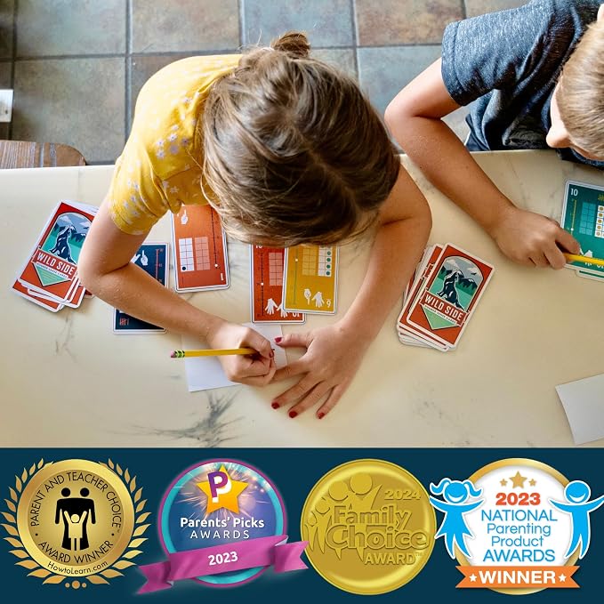 Award-Winning Math Deck for Kids| 50+ Math Games for Kids to Support Concepts Including Addition, Subtraction, Multiplication, & More! Perfect for Homeschool, Classroom, Travel & Family Games!