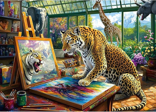 1000 Pieces Puzzles for Adults, Leopard Animal World Art Jigsaw Puzzle 1000 Pieces for Family Fun Challenging, Gift for Adults Jigsaw Puzzles Lovers, 27.5 x 19.7 inch