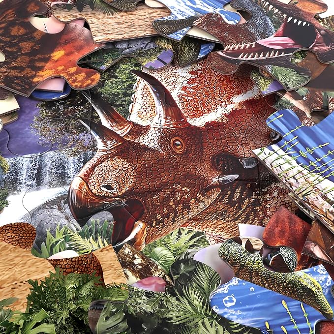 Jumbo Floor Puzzle for Kids,48 Piece Dinosaur Large Jigsaw Puzzles for Toddlers Ages 3-5,Children Learning Preschool Educational Dinosaur Toys,Christmas Birthday Easter Gifts for Boys Girls Ages 4-8