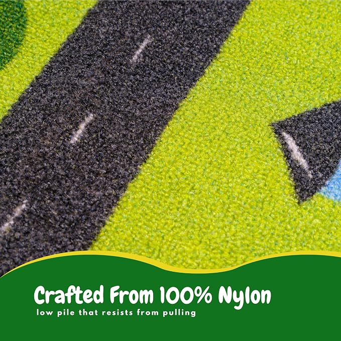 John Deere Interactive Play Area Rug, 69 x 52 Inch Large Kids Farm Playmat with Tractor & Animals, Non-Slip Backing for Bedroom & Playroom (100% Officially Licensed Product) by Franco