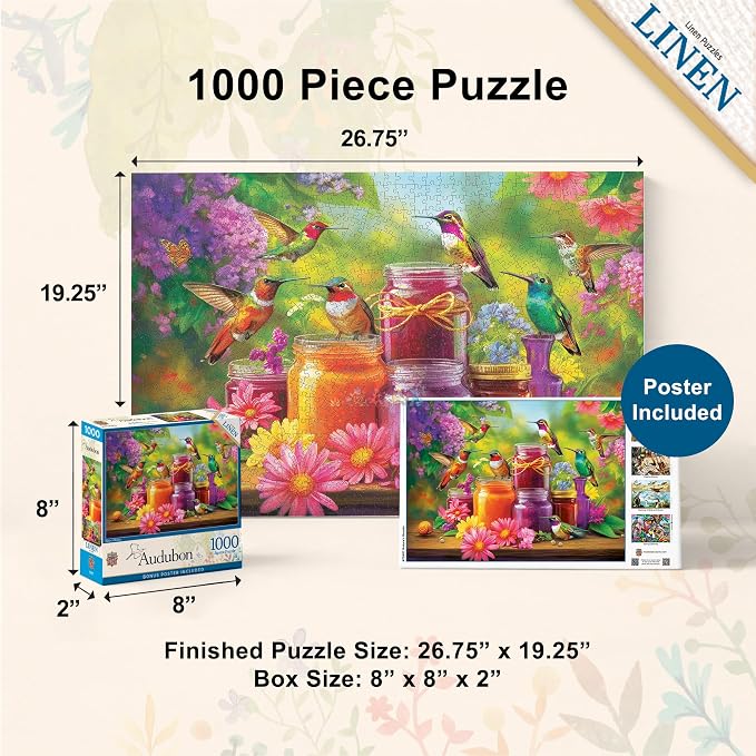 MasterPieces 1000 Piece Wildlife Jigsaw Puzzle for Adults - Nature's Bounty - 19.25"x26.75" - National Audubon Society Officially Licensed