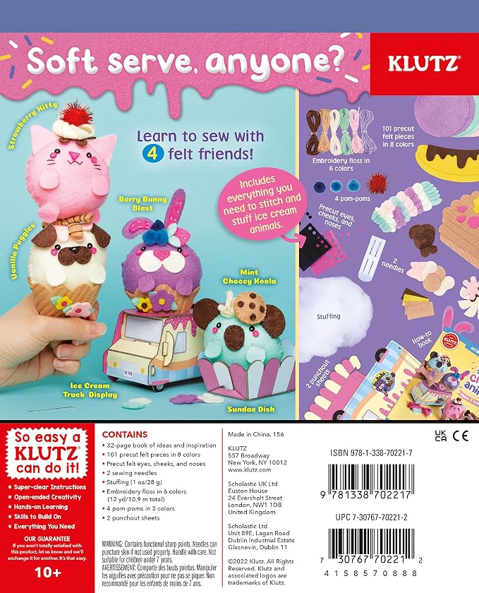 Klutz Sew Your Own Ice Cream Animals