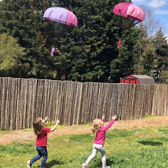 Yeeeasy Tangle-Free Parachute Toys for Kids - Outdoor Flying Game for Boys Girls Age 3-12 - Rip-Stop Hand Throw Army Men Action Figures - STEM Science Gift & Stocking Stuffers - Girls 4Pcs