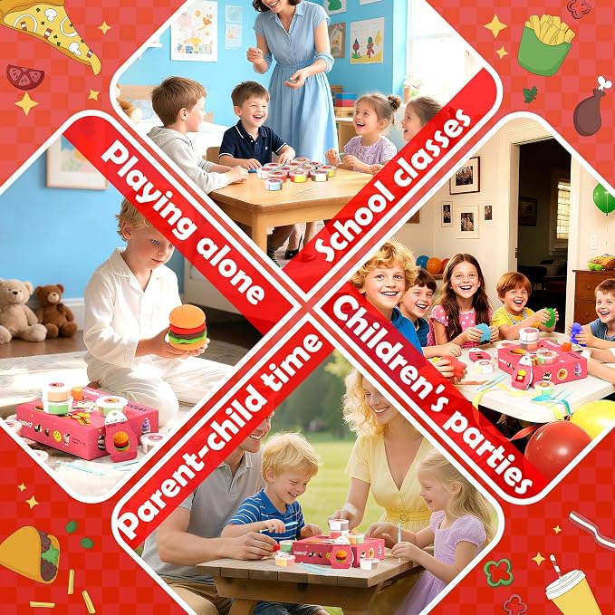 Air Dry Clay Kit - Food Toy Theme, Modeling Clay for Kids, DIY Magic Clay with Tools and Tutorials, 12 Boxes Molding Clay, Ultra Light, Soft & Non-Sticky, Arts and Crafts Gift for Kids