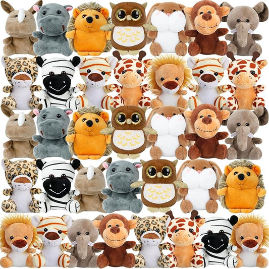 Arrozon 36 Pcs Small Stuffed Animals Bulk, Mini Plush Toys 4 Inch Tiny Stuffed Animals Cute Carnival Prizes Classroom Prizes Party Favor Toys