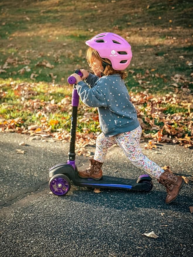 Nattork Kids Scooter for Age 3-8, Toddler Scooter with 4 Adjustable Height for Boys & Girls, Light Up 3-Wheels Foldable Kick Scooter, Lean to Steer, 120LB Weight Capacity