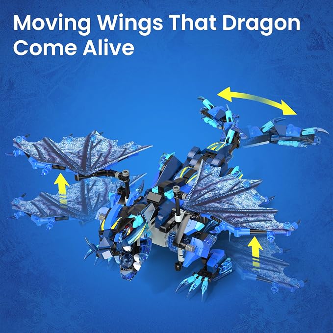 Sillbird Dragon Building Kit with Remote Control STEM Gifts for Kids Boys Ages 8-12, Technic Buildable 3in1 Models Coding Toys for Birthday with 590 Pieces