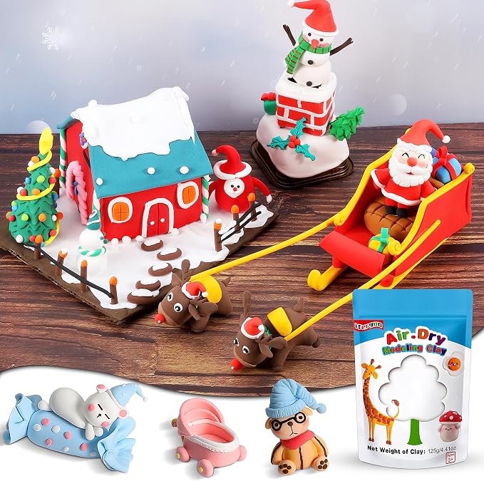 ifergoo Foam Modeling Clay, White Air Dry Clay, Super Light Magic Clay for School Art & Craft Project, Soft, No-Sticky & Non-Toxic, Best Gift for Age 3-12 Kids