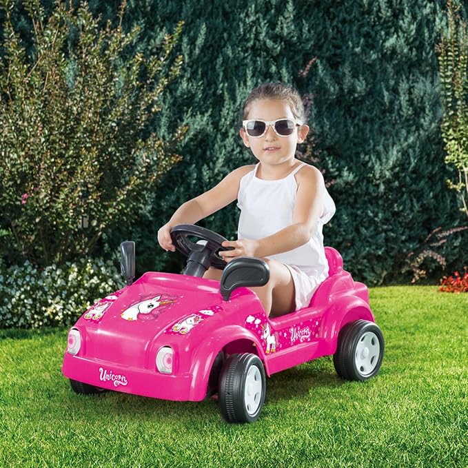DOLU Pedal-Powered Unicorn Ride-On Car, Magical Kids Toy Vehicle with Built-in Horn, Indoor/Outdoor Riding Fun for Toddlers Ages 3+ Years