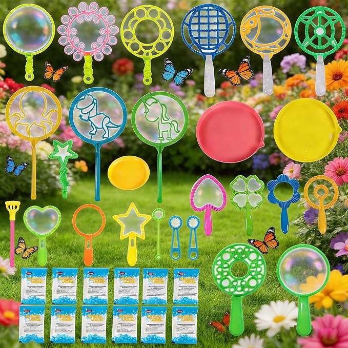 Bubble Wands kit Party Favors for Kids Bulk Toys Party Supplies Christmas Birthday Wedding Bath Time Gifts for Boys Girls (Luxury)
