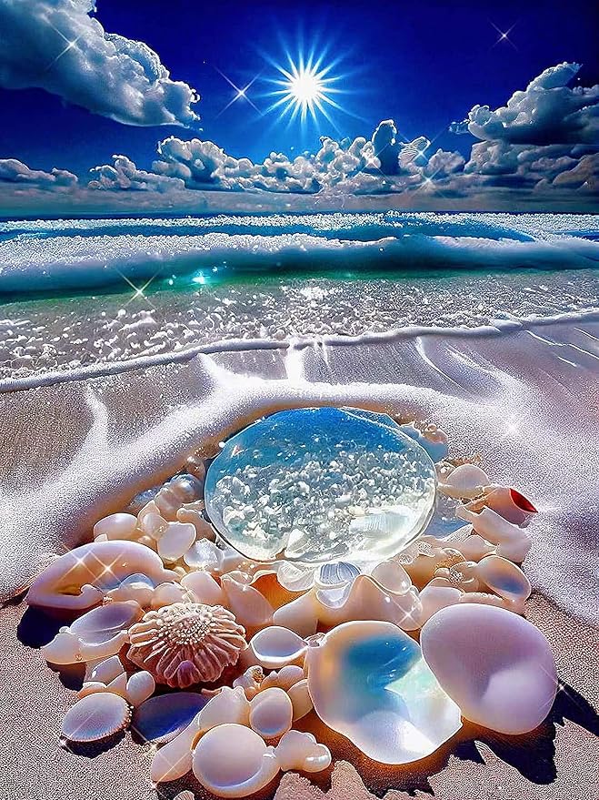 Seashell Starfish Summer Beach Jigsaw Puzzles for Adults 500 Piece Wooden Puzzles for Youth Childre Family Challenging Puzzle Floor Props Funny Game Toy Home Decor Best Gifts
