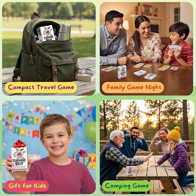 Screaming Billy Goat Family Card Game for Kids, Teens & Adults | Quick & Easy Game Night Fun | Set Collection Card Game with Surprise Twists and Slap Moments | Ages 7+ | 2-4 Players | 10-15 Min