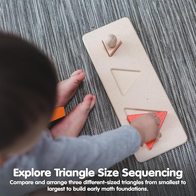 PlanToys® Triangle Matching Puzzle Wooden Sorting & Logic Toy for Kids Ages 3+ | Montessori Educational Game for Fine-Motor Skills & Spatial Reasoning | Eco-Friendly Learning Toy