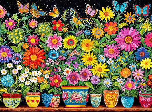 Cross & Glory | 1000 Piece Jigsaw Puzzles for Adults | Floral Fantasia: A Butterfly’s Haven | Garden Butterfly Puzzle | Satin Finish Flower Puzzles for Adults 1000 Pieces | Ages 14+