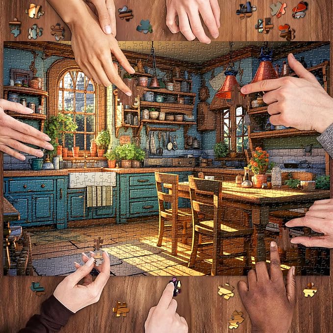 Warm Kitchen - Puzzles for Adults 1000 Pieces, Jigsaw Puzzles for Adults 1000 Piece, Challenging Game Toys, Impossible Puzzle, Family Decoration Puzzle