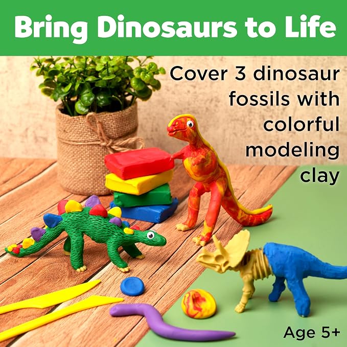 Creativity for Kids Create with Clay Dinosaurs: Sensory Craft, Creative Toy, Dinosaur Children's Toy, Boy Gifts, Spring Crafts for Kids (Ages 5+)